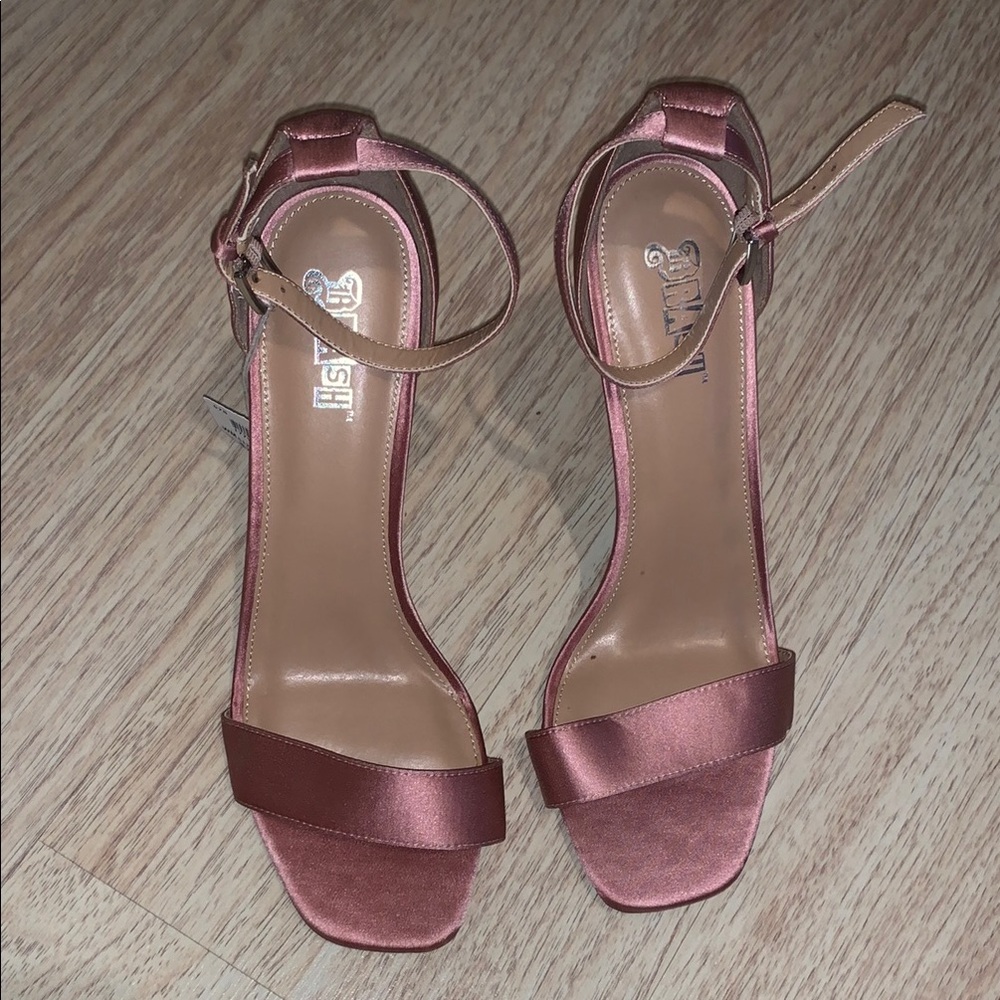 Satin Ankle Strap Heels
